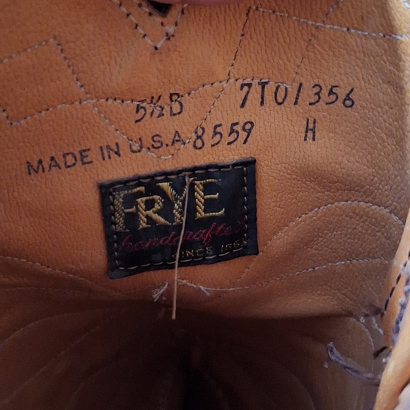 70's Frye Banana Leather Black Label Campus Tall Boots Size 5.5 8559 Rare - Picture 12 of 16